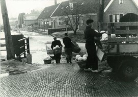 Kool werd met sledes naar de Broeker Veiling gebracht