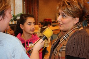 Interview met Diana uit Armenië met behulp van de tolk