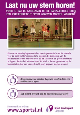 Laat uw mening horen en stem via www.sportsl.nl