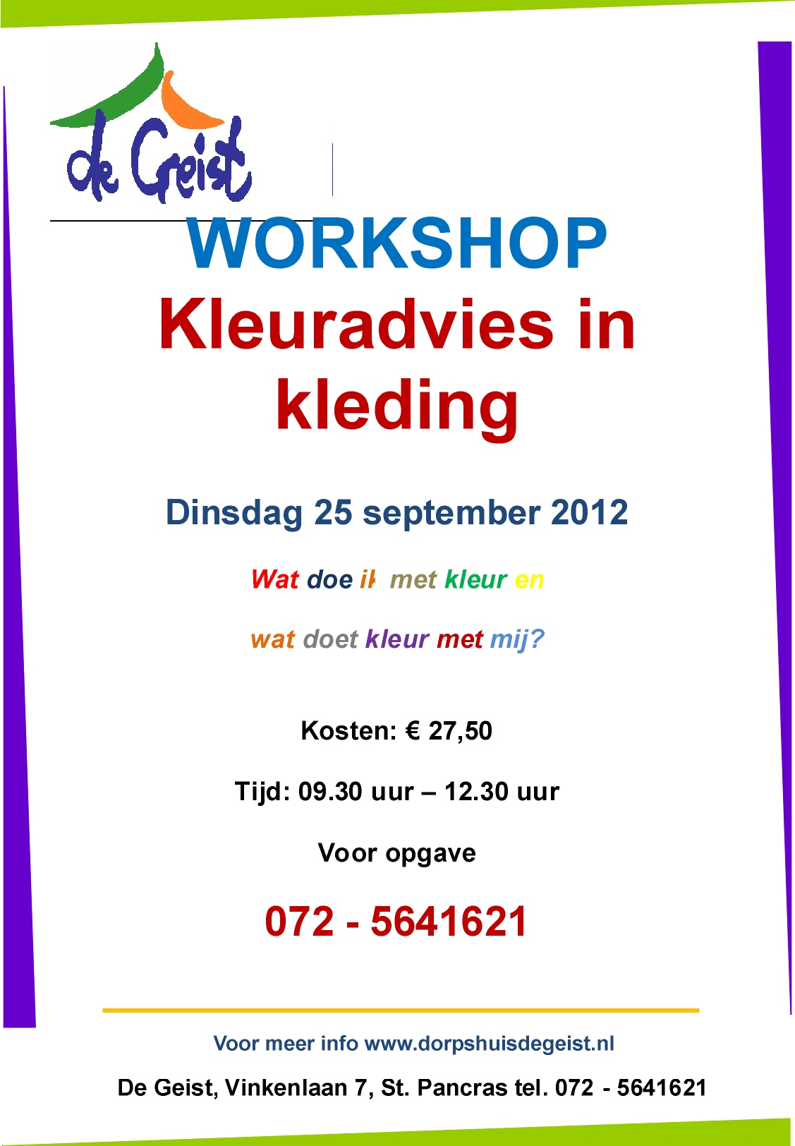 Workshop Kleuradvies in kleding