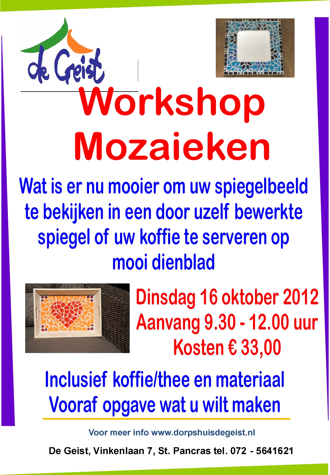 Workshop Mozaieken in De Geist