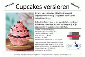 Cupcakes versieren in bibliotheek Langedijk