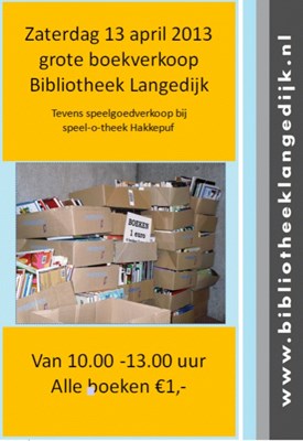 Boekenverkoop op 13 april Bibliotheek Langedijk