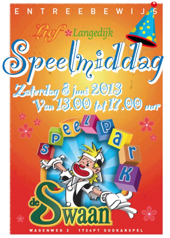 Nog 30 kaarten beschikbaar voor Lief Langedijk Speelmiddag op 8 juni a.s.