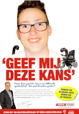 Help Denise om een sportrolstoel te krijgen