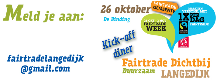 Kick-Off Fairtrade Diner op 26 oktober