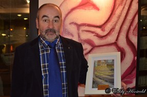 Ron Wolters tijdens zijn afscheidsreceptie (foto Eddy Hooiveld)