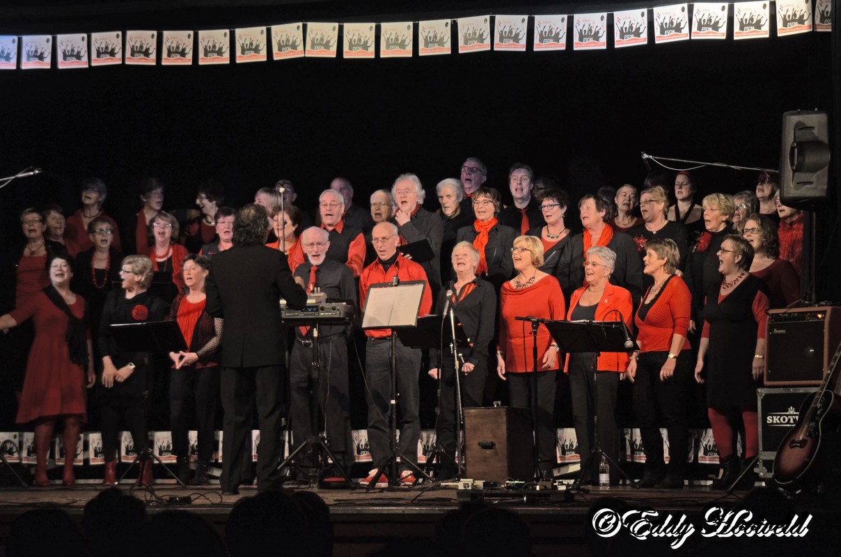 Het Eerste Schoorls Gemengd Mannenkoor onder leiding van Giancarlo Romita trad op met SKOTWAL