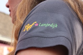 Het logo van Lief Langedijk op de mouw