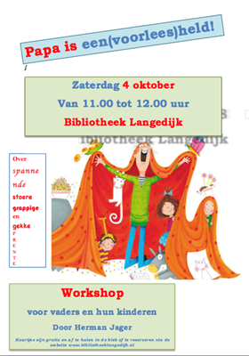 Vader Voorlezen op 4 oktober in bibliotheek Langedijk