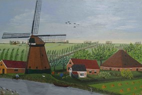 Tentoonstelling West-Friese Naiëven in galerie Kraayeveld (schilderij Jannie Kuiper- Wetsteen)