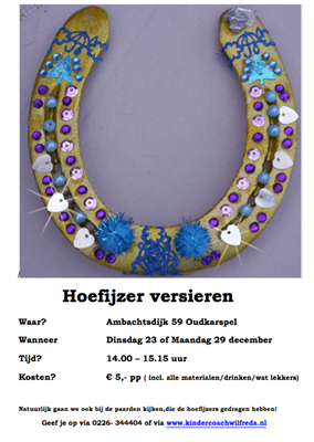 Hoefijzers versieren bij Kindercoach Wilfreda