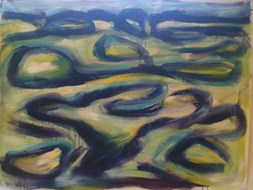 Theresia Prud’homme de Lodder, Omringdijk, 2014, acrylverf op doek, 100x130 cm.