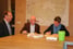 Vlnr Wethouder Beers, Jan Stam (Veldzorg) en Riena Tienkamp (SBB)