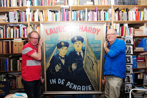 Uniek Affiche Laurel en Hardy in Expositie Donaldson Instituut 