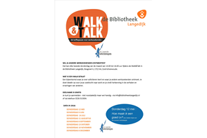 Eerste Walk & Talk op donderdag 12 mei in de bibliotheek