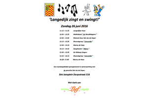 Muziekspektakel 'Langedijk zingt en swingt' op zondag 26 juni