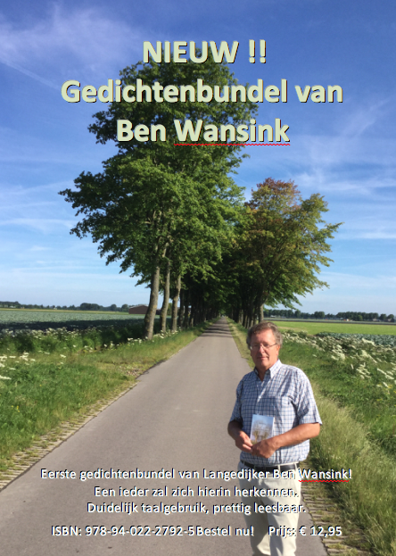 Eerste gedichtenbundel “MIJN NIEMANDSLAND”  van de Langedijker Ben Wansink