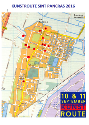 Plattegrond Kunstroute Sint Pancras 2016