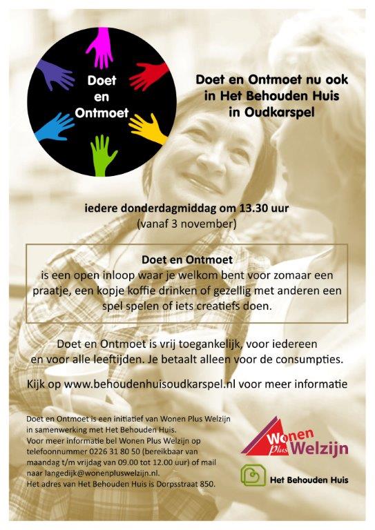 Doet en Ontmoet nu ook in het Behouden Huis