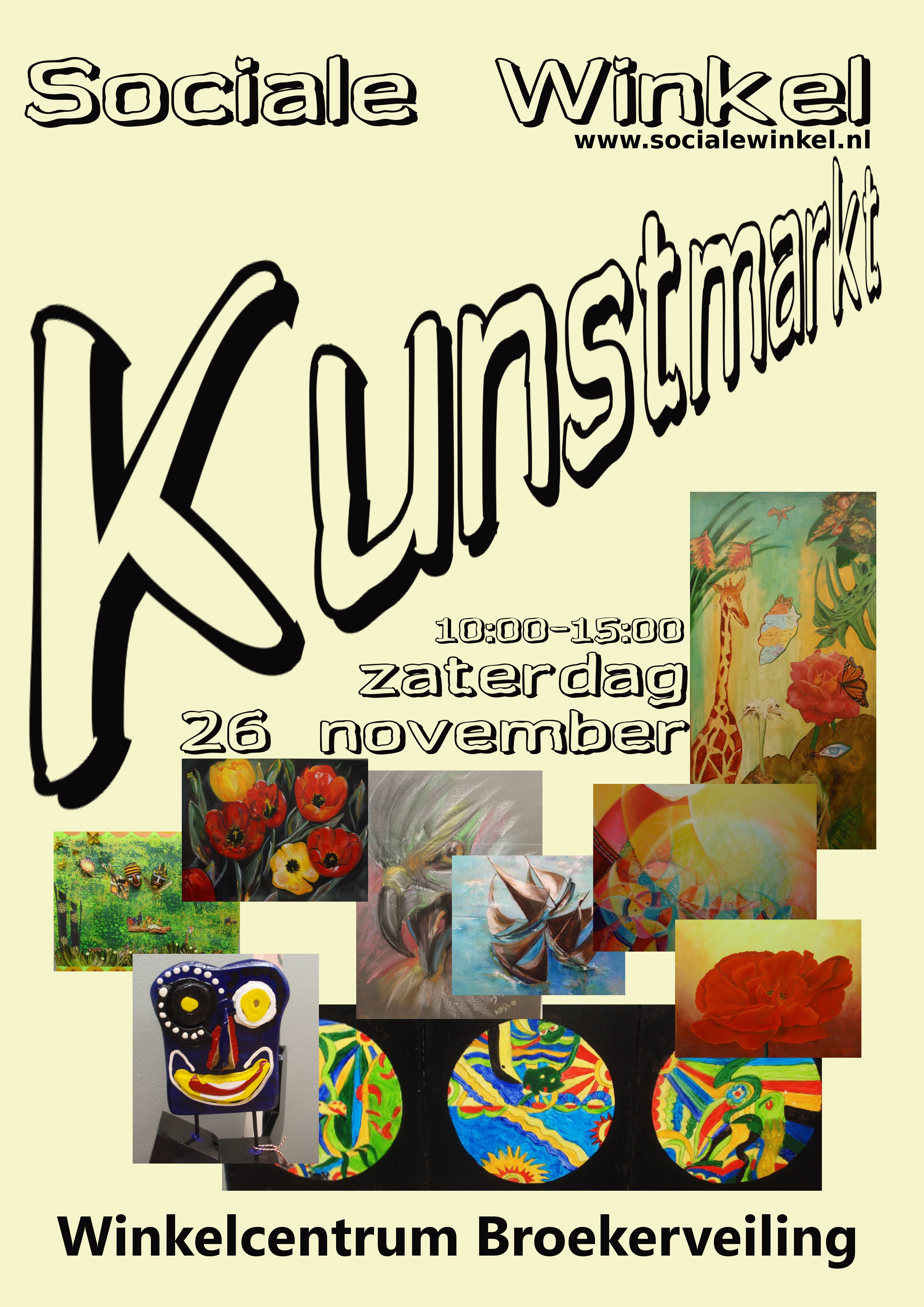 Kunstmarkt in winkelcentrum Broekerveiling