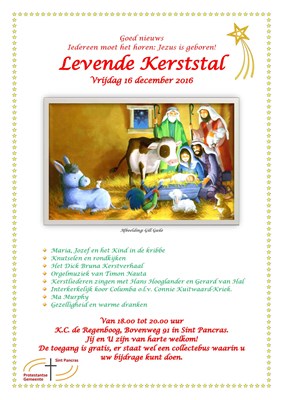 Poster Levende Kerststal 2016 afbeelding