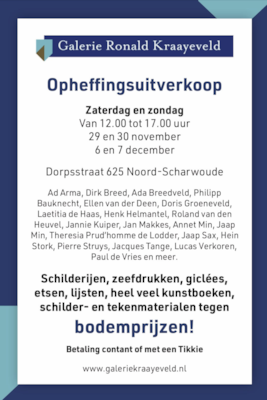 galerie ophef uitverkoop
